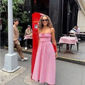 NWT Dôen Belline dress in Rouge La Maddalena gingham